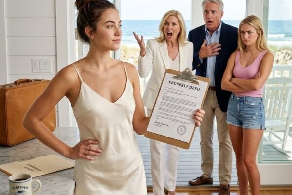 Ich hatte mir mein Traumhaus am Strand gekauft, um endlich in Ruhe heilen zu können. In der ersten Nacht, als der Atlantik leise an meinem Balkon vorbeirauschte, rief meine Stiefmutter an und verkündete: „Wir ziehen morgen ein. Dein Vater hat schon zugestimmt. Paige möchte das Zimmer mit Balkon im Obergeschoss, wir nehmen die Master-Suite, und wenn es dir nicht gefällt, kannst du woanders wohnen.“