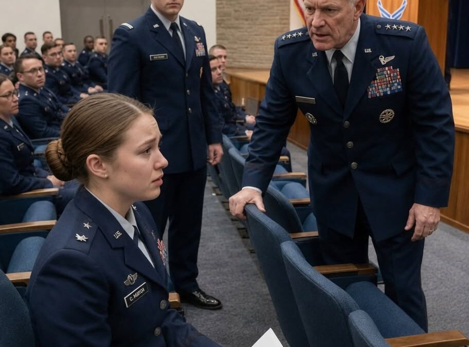 “Ze is geen heldin. Ze leest alleen maar boeken!” bulderde mijn vader tijdens zijn eigen ceremonie, daar in uniform staand. Maar toen stond een viersterrengeneraal op en zei: “Kapitein Mendez… naar voren en in het midden.” De hele zaal verstomde. Mijn vader vergat hoe hij moest ademen.