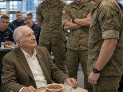 Der SEAL fragte den älteren Veteranen scherzhaft nach seinem Dienstgrad – bis die Antwort den gesamten Speisesaal in Stille versinken ließ… „Hey, Papa, welchen Dienstgrad hattest du in der Steinzeit?“ „Küchenhilfe, dritte Klasse.“ Die Stimme, geschliffen mit der geliehenen Arroganz der Jugend und bester körperlicher Verfassung, durchdrang das leise Gemurmel im Speisesaal.
