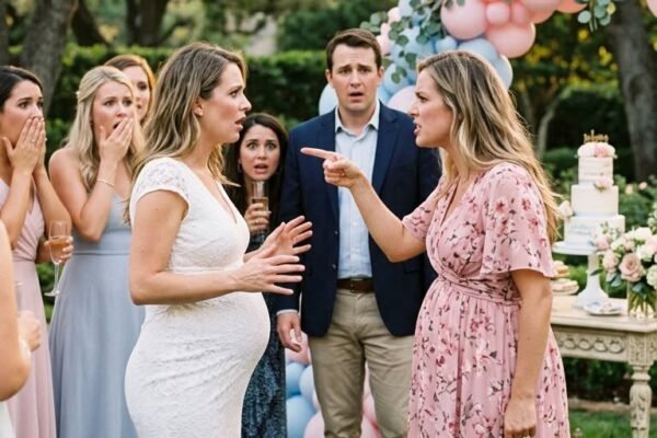 Auf meiner Babyparty behauptete eine schwangere Fremde, mein Mann sei der Vater ihres Babys – bis ich eine Frage stellte.
