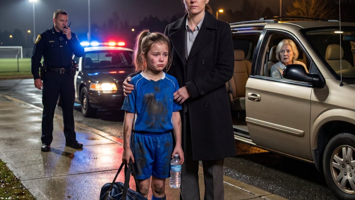 Nach dem Fußballtraining fuhr meine Mutter mit fünf Enkelkindern weg und ließ meine achtjährige Tochter an einer dunklen Bushaltestelle zurück. Als Lily weinend anrief, sagte meine Mutter: „Wir nehmen keinen Müll mit.“ Ich sagte der Polizei nur ein Wort, klappte meinen Laptop zu und öffnete die Akte, an der ich acht Jahre lang gearbeitet hatte.
