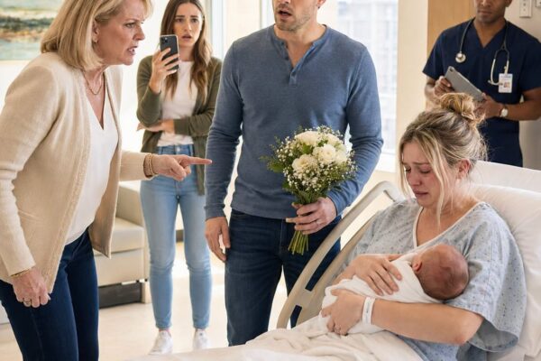 Ik was net bevallen toen mijn man me in het ziekenhuis achterliet om met zijn familie te gaan feesten; minuten later blokkeerde ik al zijn creditcards en kwam hij huilend terug, zonder te beseffen dat de ‘minnares’ de echte eigenaar van zijn fortuin was.