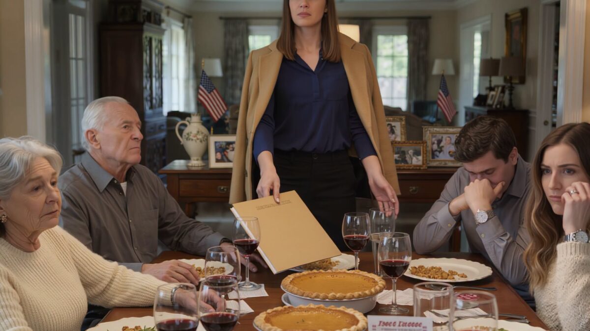 Meine Mutter blickte über den Thanksgiving-Tisch und sagte: „Die Familie deiner Schwester steht immer an erster Stelle. Du stehst immer an letzter Stelle.“ Mein Vater nickte, als wäre es das Normalste der Welt … Und als sie mich später brauchten, um ebendiese Schwester vor dem Ruin zu bewahren, kam ich mit einem Ordner zurück, mit dem sie nie gerechnet hätten.