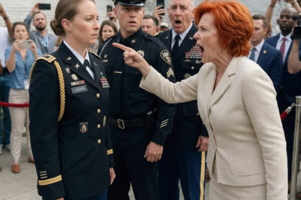 Mijn schoonmoeder probeerde me uit een militaire ceremonie te laten zetten, voor de ogen van honderden gasten. Ze noemde me een schande, gaf de militaire politie opdracht me van de basis te verwijderen en zorgde ervoor dat iedereen het zag gebeuren. Wat ze niet besefte, was dat het gebouw dat pal achter haar stond – het gebouw dat ze met trots beschreef als de erfenis van haar familie – op het punt stond een waarheid te onthullen die ze nooit had zien aankomen.