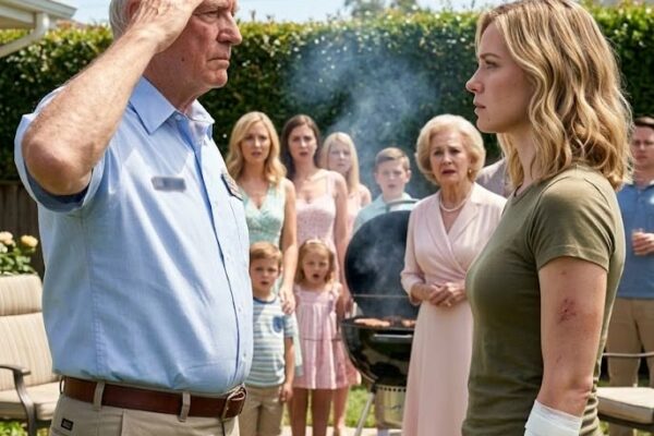 Meine Tante machte sich bei unserem Familien-Grillfest über meine „hässliche kleine Narbe“ lustig … bis ihr Mann, ein pensionierter Oberst, plötzlich strammstand und mir vor allen Anwesenden salutierte. Bei Sonnenaufgang klingelte mein Handy ununterbrochen, meine Kriegsgeschichte wurde hinter meinem Rücken an Fernsehsender verkauft, und der letzte Brief meines gefallenen Sergeanten lag auf meinem Küchentisch. Noch am selben Abend krempelte ich live im Fernsehen den Ärmel hoch – und erzählte endlich die Wahrheit.