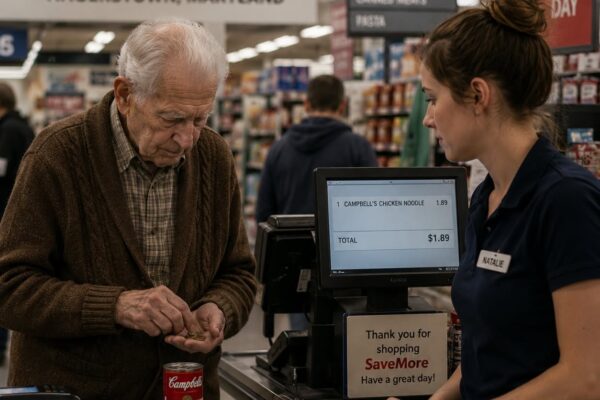 Jeden Tag um Punkt 16:17 Uhr betrat Herr Patterson den SaveMore-Supermarkt und kaufte eine Dose Campbell’s Hühnernudelsuppe. Nicht zwei. Kein Brot dazu. Keine Milch. Nur eine Dose, bezahlt mit 1,89 Dollar in Vierteldollar- und Zehncentstücken. Es dauerte drei Wochen, bis mir klar wurde, dass er diesen Zeitpunkt nicht zufällig wählte – er versteckte sich im Chaos des Schichtwechsels, weil er…