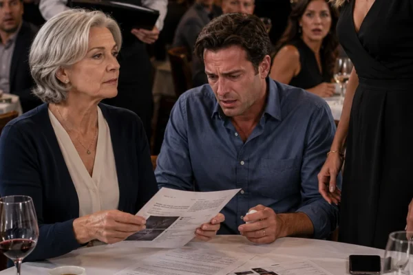 ‘Mam, misschien moet je je excuses aanbieden.’ Het werd zo stil in het restaurant dat Eleanor het ijs in haar waterglas hoorde bezinken.