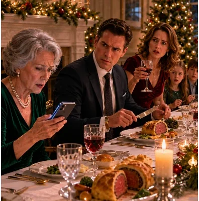 Während des Weihnachtsessens hielt eine unbekannte Anzahl von Personen…